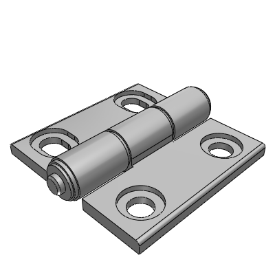 Aluminum alloy hinge with a slotted hole on one side