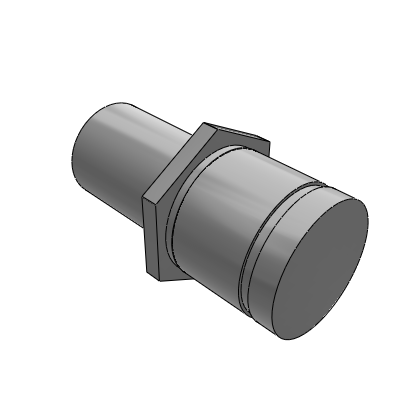 Cantilever pin with embedded external thread for installation, featuring a retaining ring groove type and specified thread length.