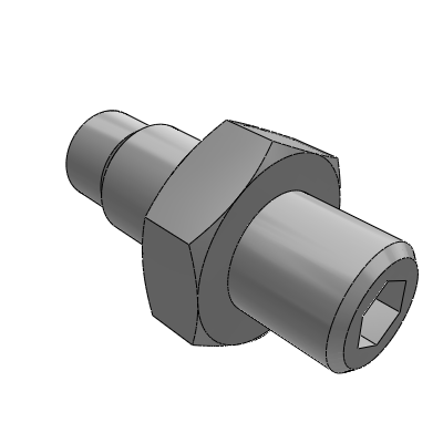 Positioning guide part, stop bolt, straight rod type