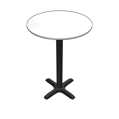 Bar Table Chrome Base White Top 30''