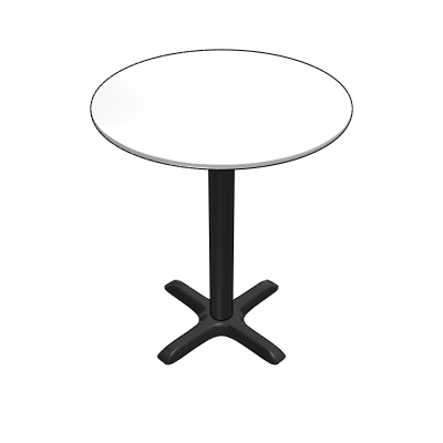 Bar Table Chrome Base White Top 36