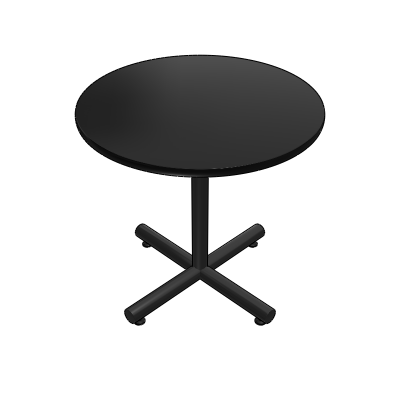 Cafe Table Chrome Base Black Top 30''
