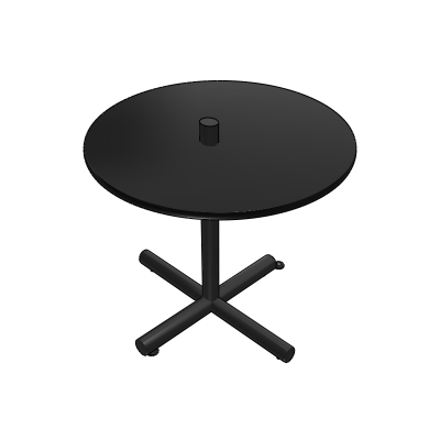 Cafe Table Chrome Base Black Top 36