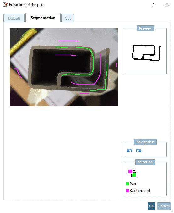 Example: Search extended with Topology search (search condition "Hole")
