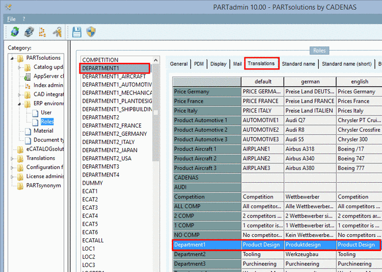 "Assign rights" tabbed page (only assigned)