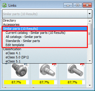 "Similar parts" with subitems