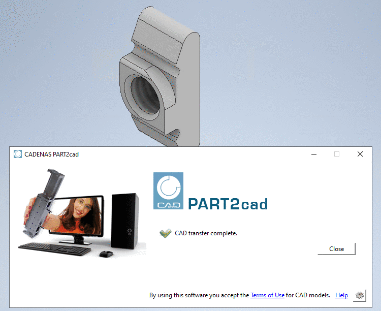 CAD transfer complete.