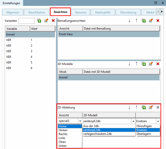 2D derivation dialog area