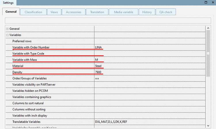 Edit project -> tabbed page General -> Variables
