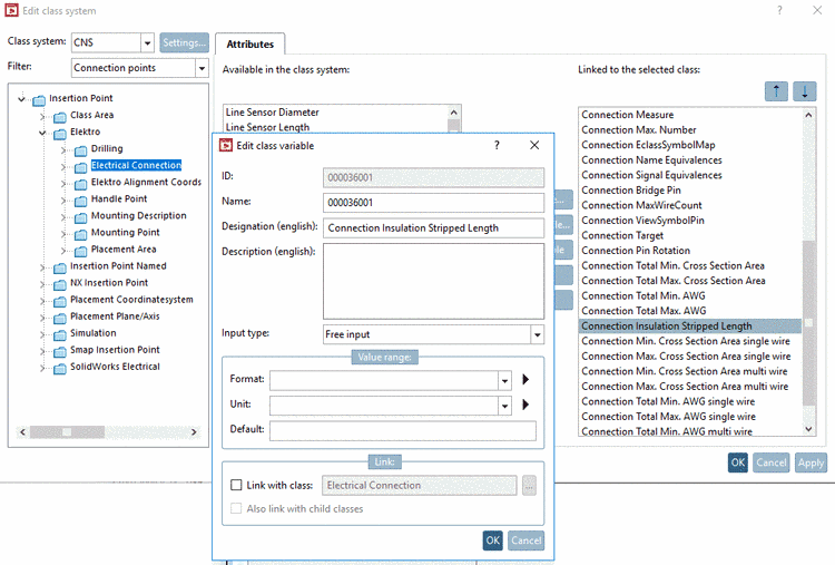 Exemplarily attribute "Connection Insulation Stripped Length"