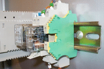 Example: DIN-rail (TS35) with some mounted electrical equipment