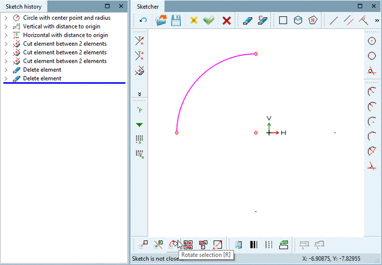 Sketch 2 on parallel reference plane