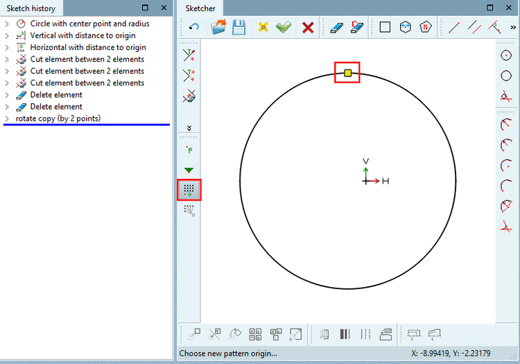 Second pattern origin