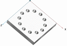 Rotated pattern with borings