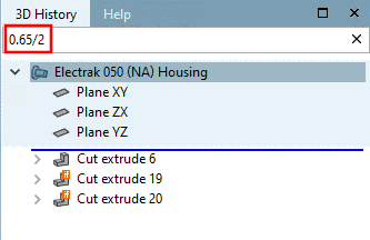 3D History filtered with a specific value "0.65/2"