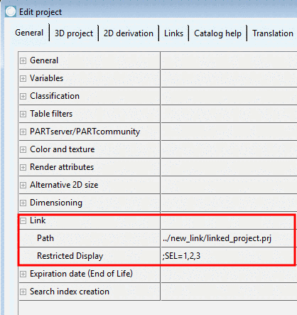 PARTproject: Link project restricts the value range variable "SEL" to the values 1 to 3