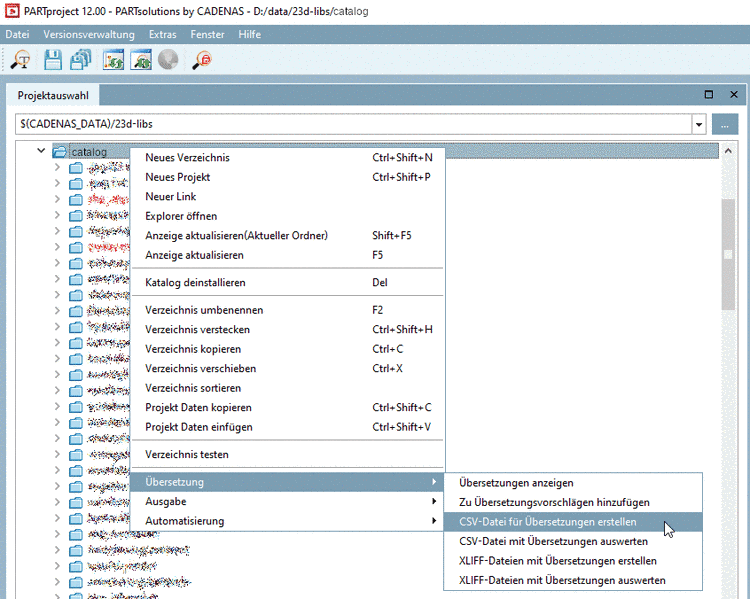 Export CSV for translation