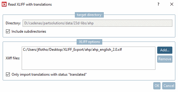 Read XLIFF with translations