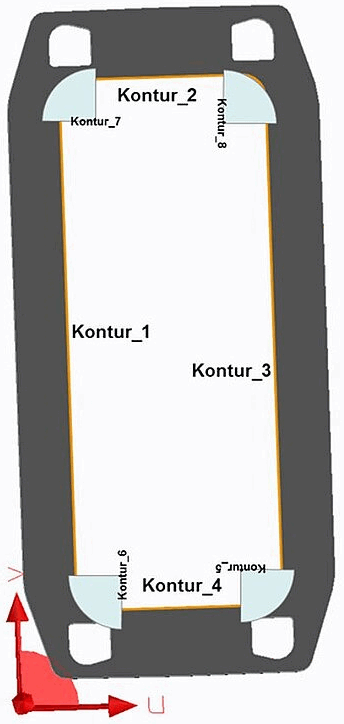 Typical contour of an electrical component