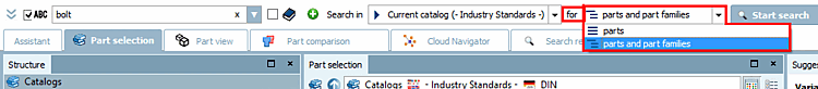 "Search for": List field opened