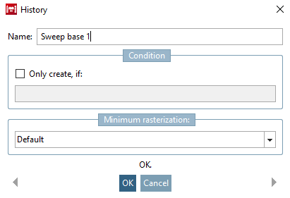 History dialog box