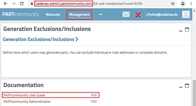 Download PDF of the PARTcommunity User Guide