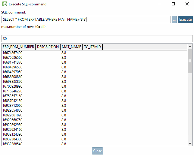 Execute SQL-command