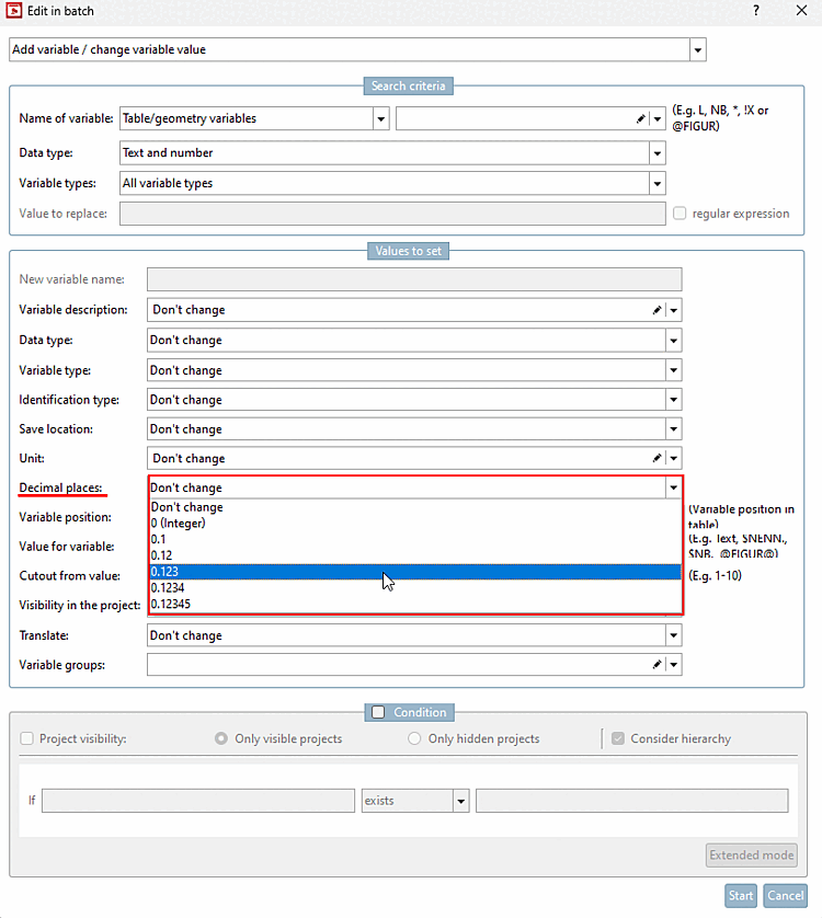 Edit in batch run [Edit in batch] dialog box