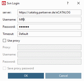 Dialog box "Svn Login"