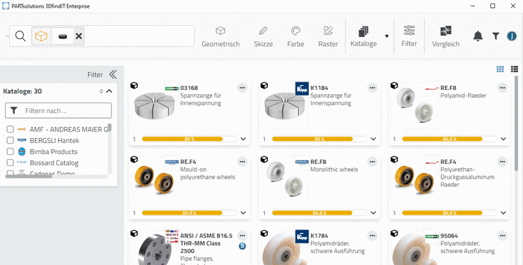 Search result in 3DfindIT