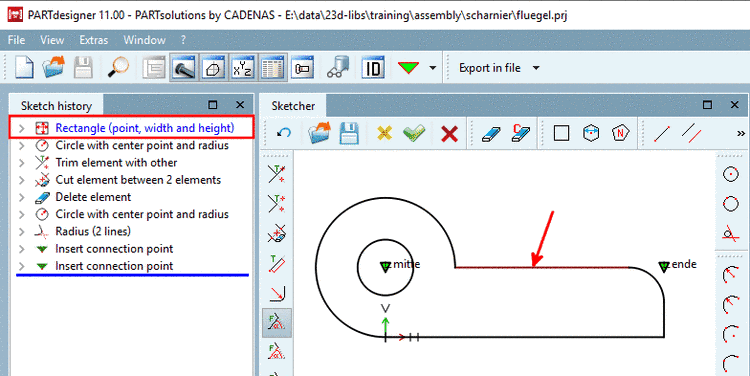 PARTdataManager with tabbed page "Part selection"