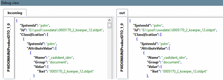 Debug view