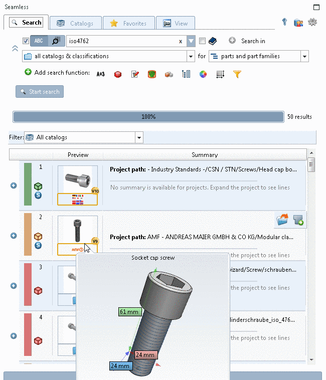 Example: Quality seal displayed, tooltip without technical preview