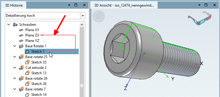 Relation between Sketch and Plane