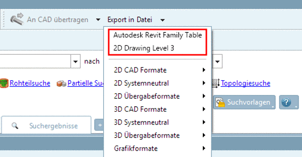 Example: Export in PARTsolutions