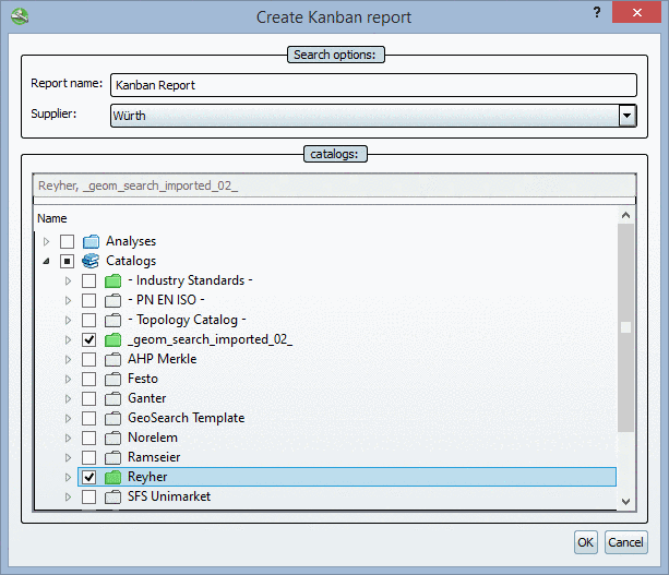 Settings for "Kanban Report"