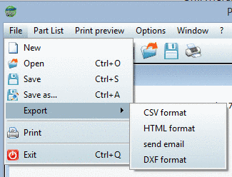 File menu