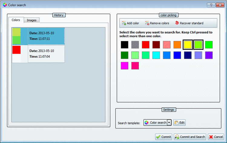 Via this option you can change the maximal length of the search history in the section History.