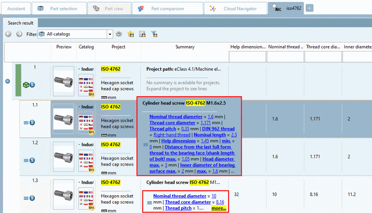 Summary with descriptions