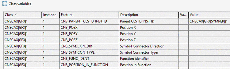 Class "CNSCAX|GFX|1" with attribute "Parent CLS_ID INST_ID" and value "CNSCAX|GFX|SYMREP||<Instance>"