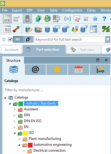 PARTdataManager, icons in index tree