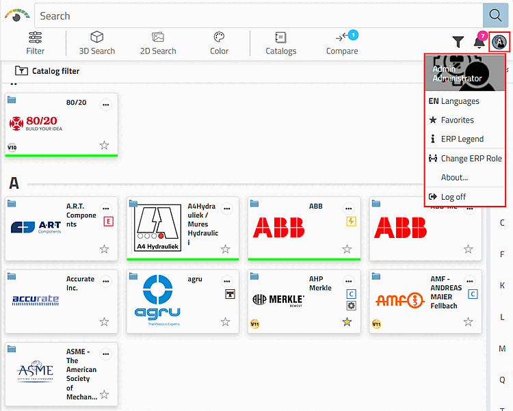 The figure above right shows the user dialog with various other functions.