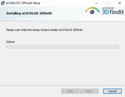 eCATALOG 3Dfindit is installed