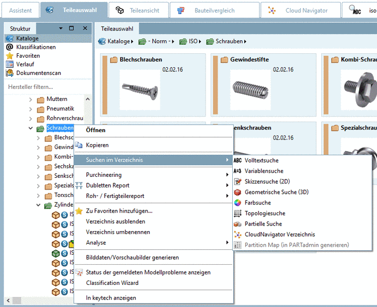 Context menu "Search in directory"