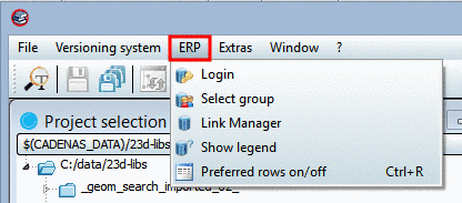 ERP menu