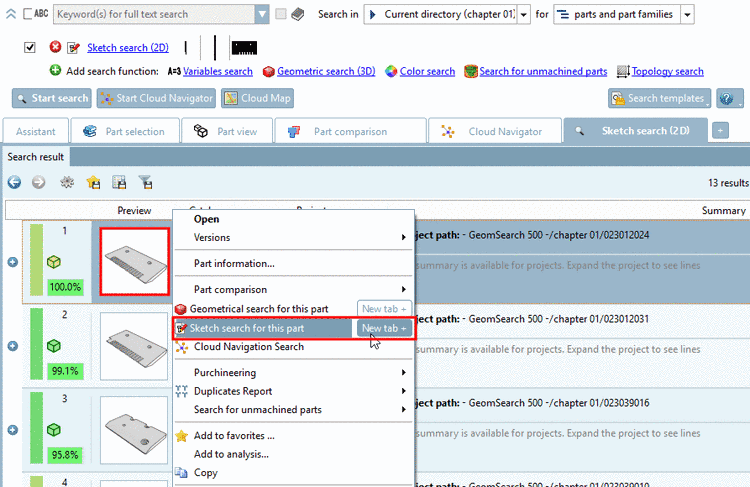 Example: Start from Search results