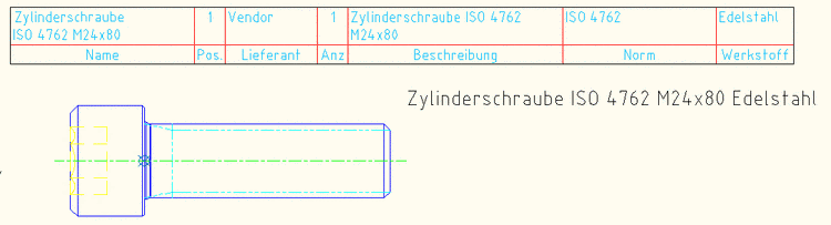 Example 2: BOM list table with extra attributesBOM list table, enhanceAutoCAD