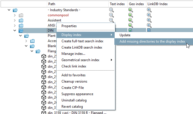 The directory directly under "Bolts" is added to the index.