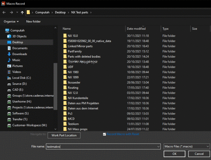 Dialog "Macro Record"