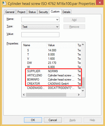 File properties -> tabbed page "User-defined"